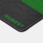 Zwart en groen  leertextuur monogram bureaumat (Hoek)
