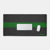 Zwart en groen leertextuur monogram bureaumat (Keyboard & Muis)