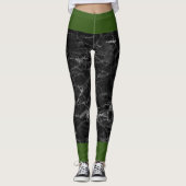 Zwart en groen leggings (Voorkant)