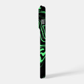 Zwart en groen marmer iPhone hoesje (Linkerkant)