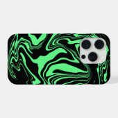 Zwart en groen marmer iPhone hoesje (Achterkant horizontaal)