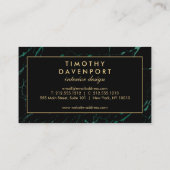Zwart en Groen Marmer met Faux Gold Tekst I Visitekaartje (Achterkant)