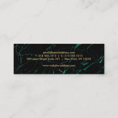 Zwart en Groen Marmer met Faux Gold Tekst Mini Visitekaartje (Achterkant)