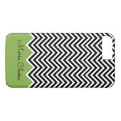 Zwart en GROEN Modern Chevron Custom Monogram Case-Mate iPhone Case (Achterkant (Horizontaal))