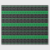 Zwart en groen modern modderdoek patroon cadeaupapier (Vlak)