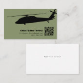 Zwart en Groen Moderne Blackhawk Helikopter Visitekaartje (Voorkant / Achterkant)