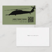 Zwart en Groen Moderne Pavehawk Helikopter Visitekaartje (Voorkant / Achterkant)