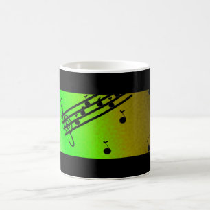 Zwart en Groen Muzikaal Ontwerp Koffiemok