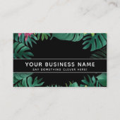 Zwart en groen Oerwoud Modern Elegant Professional Afsprakenkaartje (Voorkant)