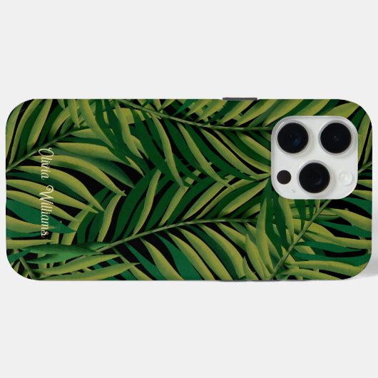 Zwart en Groen Palmbladeren Esthetisch Case-Mate iPhone Case (Achterkant (horizontaal))