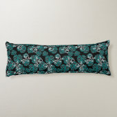 Zwart en groen patroon - gekko's en bladeren lichaamskussen (Achterkant)