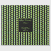 Zwart en groen poka Dots Pattern Elegant Chic Cadeaupapier (Vlak)