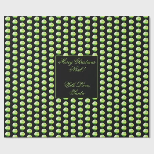 Zwart en groen poka Dots Pattern Elegant Chic Cadeaupapier (Vlak)