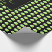 Zwart en groen poka Dots Pattern Elegant Chic Cadeaupapier (Hoek)
