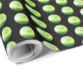 Zwart en groen poka Dots Pattern Elegant Chic Cadeaupapier (Rol Hoek)