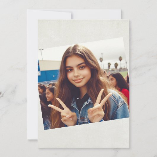 Zwart en groen Quinceañera Kaart (Achterkant)