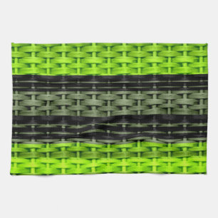 Zwart en groen rieten kunst grafisch ontwerp 2 theedoek