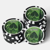 Zwart en Groen Spade Poker Chip (Opstapeling)