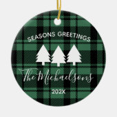 Zwart en groen speldenpakket met monogram naam Fot Keramisch Ornament (Voorkant)