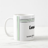 Zwart en Groen Stripe Kantoor Koffiemok (Links)