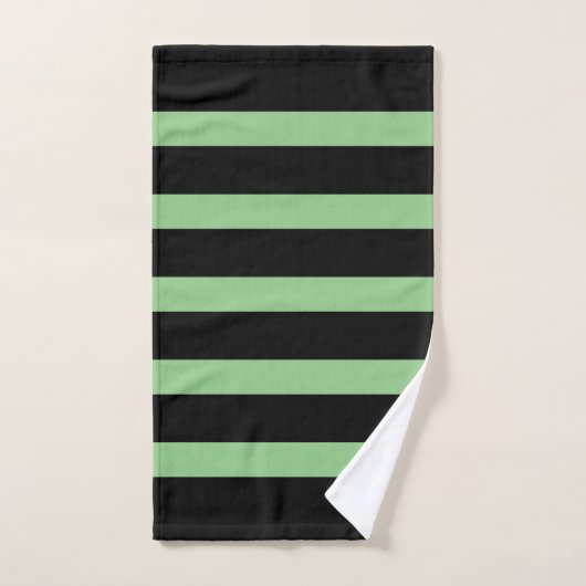 Zwart en groen strippatroon bad handdoek (Handdoek)