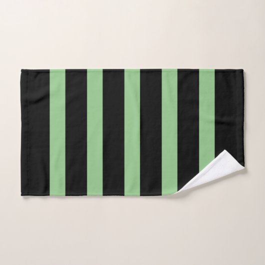 Zwart en groen strippatroon bad handdoek (Handdoek)
