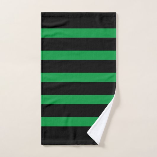 Zwart en groen strippatroon bad handdoek (Handdoek)