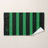 Zwart en groen strippatroon bad handdoek (Handdoek)