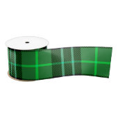 Zwart en Groen Tartan Plaid Satijnen Lint (Spoel)
