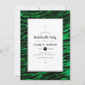 Zwart en Groen Tijger Stripes Bachelorette Party Kaart (Voorkant)
