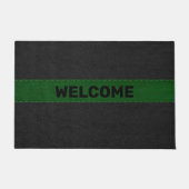 Zwart en Groen Verouderd  Lederen Afbeelding Deurmat (Voorkant)