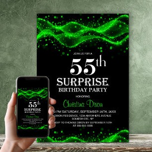 Zwart en Groen Verrassingsfeest 55e verjaardag par Kaart
