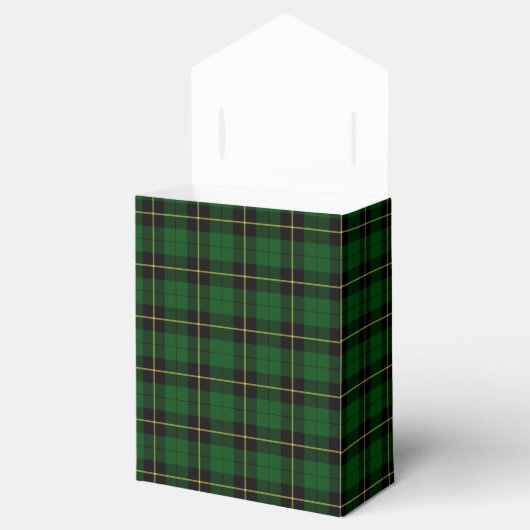 Zwart en Groen Wallace Clan Jacht Tartan Bedankdoosjes (Geopend)