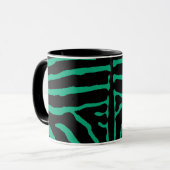 Zwart en groen zebrastreep mok (Voorkant links)