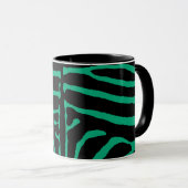 Zwart en groen zebrastreep mok (Voorkant rechts)