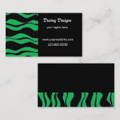 Zwart en groene zebraprint visitekaartje (Voorkant / Achterkant)