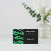 Zwart en groene zebraprint visitekaartje (Staand voorkant)