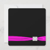 Zwart en heet roze feest kaart (Achterkant)