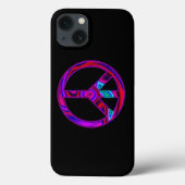 Zwart en heet roze psychedelische vrede Case-Mate iPhone case (Achterkant)