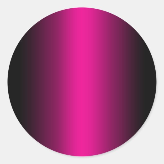 Zwart en heet roze verloop Blank Ronde Sticker (Voorkant)