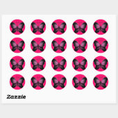 Zwart en Heet Roze Vlinder Sticker (Vel)