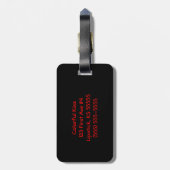 Zwart en helder rood Kiss Bagagelabel (Achterkant verticaal)