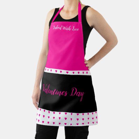 Zwart en helder roze schort (Insitu)