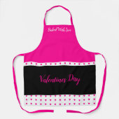 Zwart en helder roze schort (Voorkant)