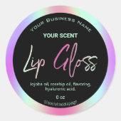 Zwart en holografisch lipgloss labels (Voorkant)