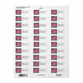 Zwart en Hot Pink Zebra Print Custom Monogram Etiket (Full Sheet)
