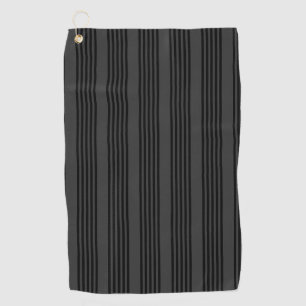 Zwart en houtskool met vijf strippen golfhanddoek