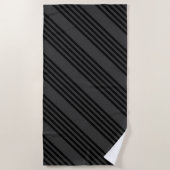 Zwart en houtskool met vijf strippen strandlaken (Voorkant)