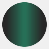 Zwart en Hunter Green Gradient Blank Ronde Sticker (Voorkant)