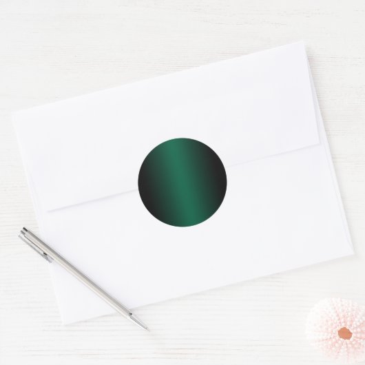 Zwart en Hunter Green Gradient Blank Ronde Sticker (Envelop)